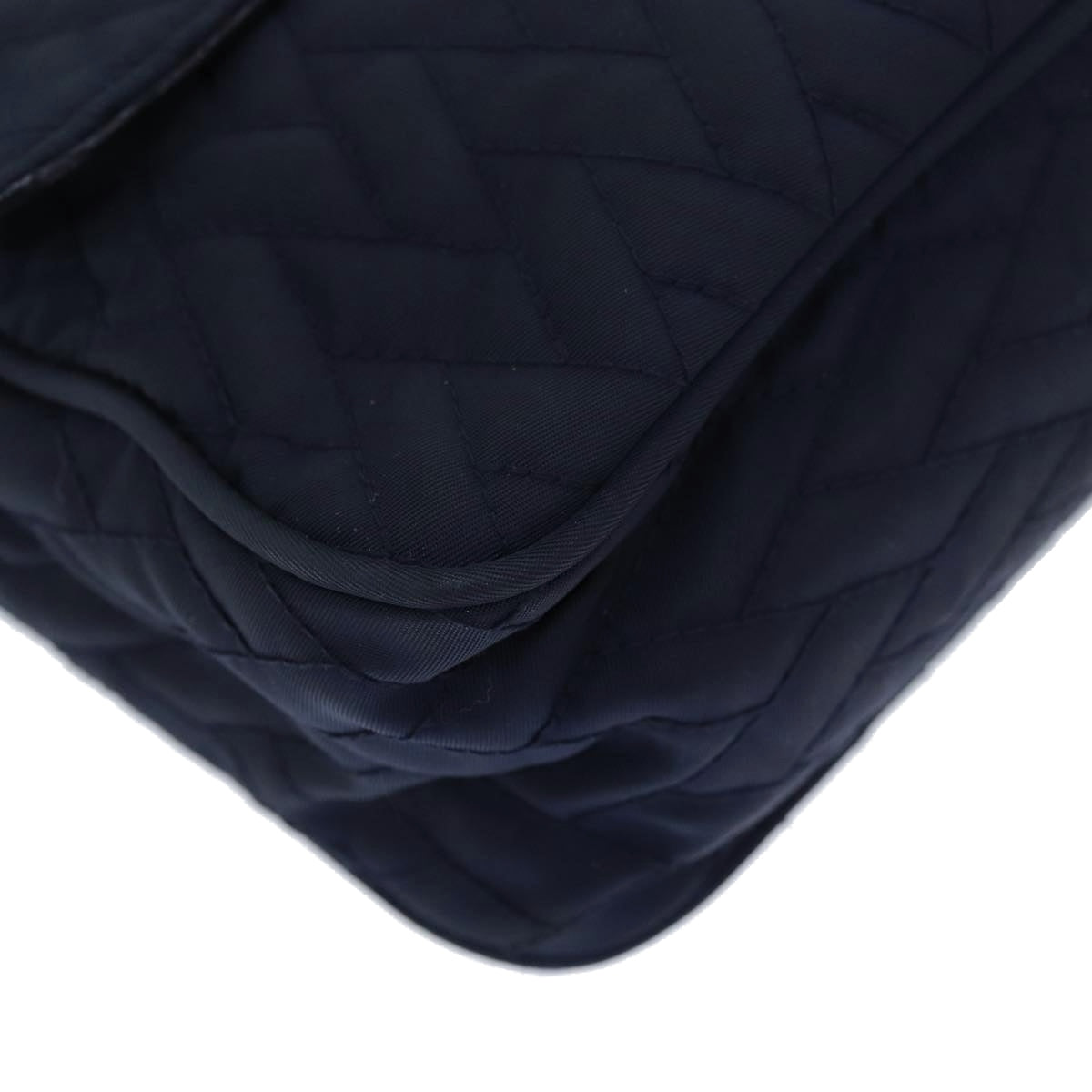 PRADA Chain Shoulder Bag Nylon Navy