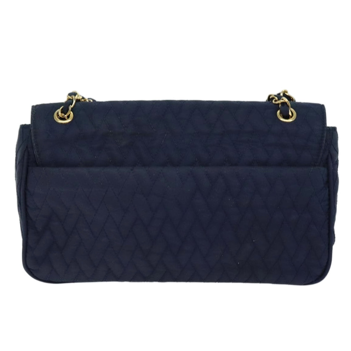 PRADA Chain Shoulder Bag Nylon Navy