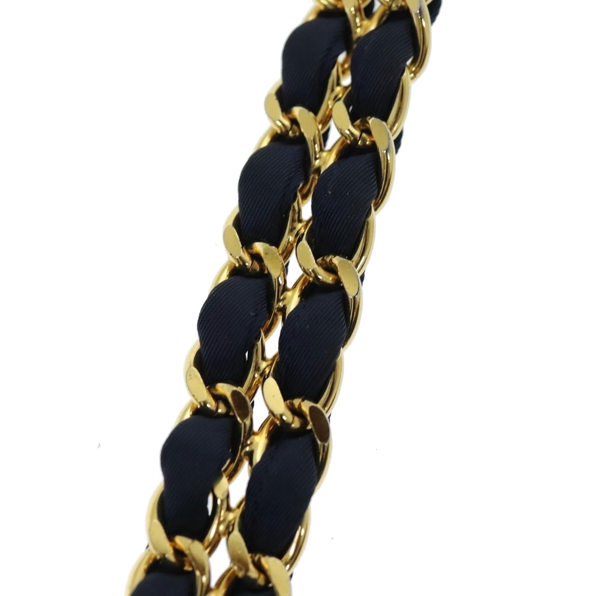 PRADA Chain Shoulder Bag Nylon Navy