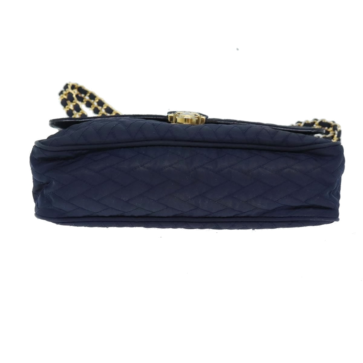PRADA Chain Shoulder Bag Nylon Navy