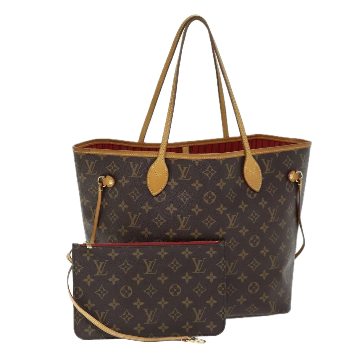 Louis Vuitton Monogram Neverfull MM Tote Bag with Accessory Pouch