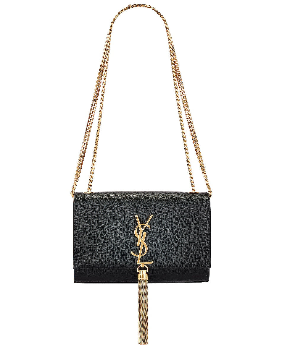 Saint Laurent Small Kate Tassel Chain Bag in Nero